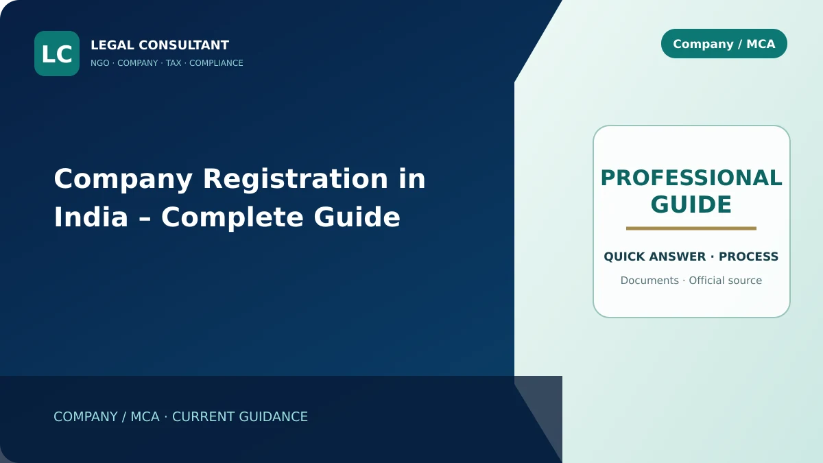 Company Registration in India – Complete Guide