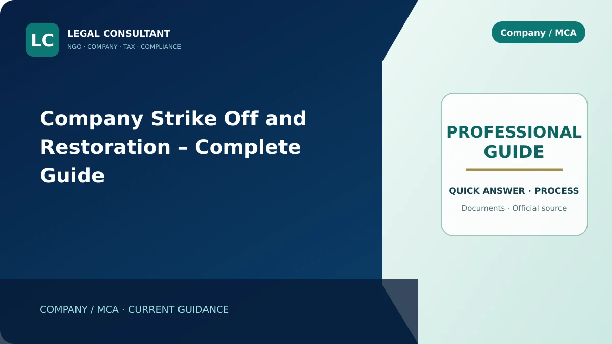 Company Strike Off and Restoration – Complete Guide