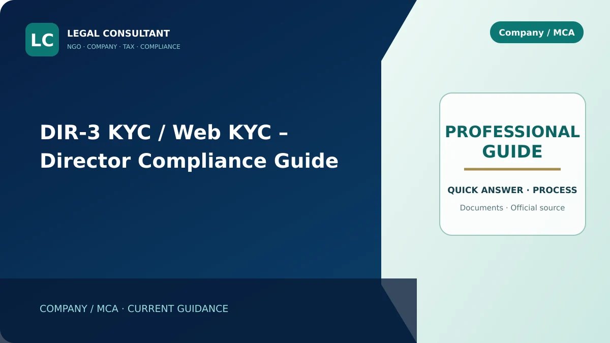 DIR-3 KYC / Web KYC – Director Compliance Guide