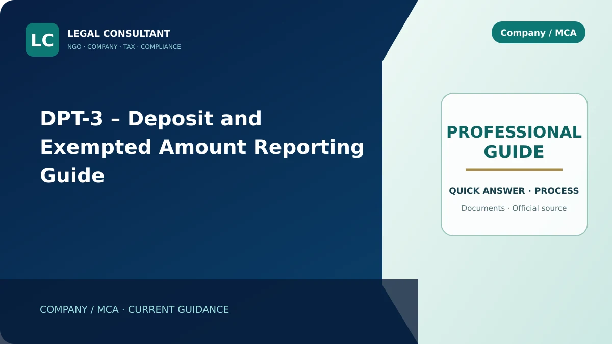DPT-3 – Deposit and Exempted Amount Reporting Guide
