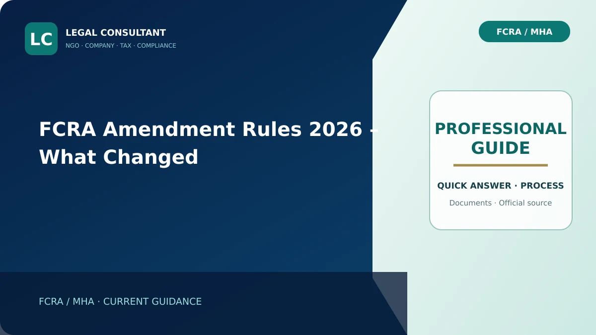 FCRA Amendment Rules 2026 – What Changed