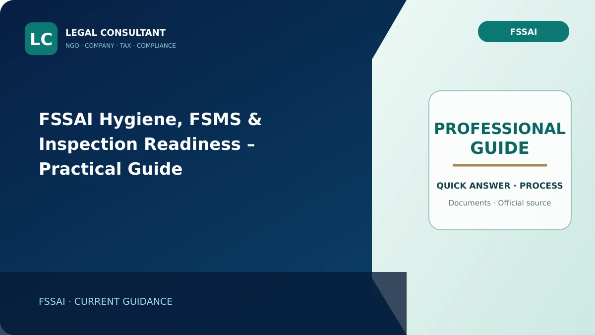 FSSAI Hygiene, FSMS & Inspection Readiness – Practical Guide