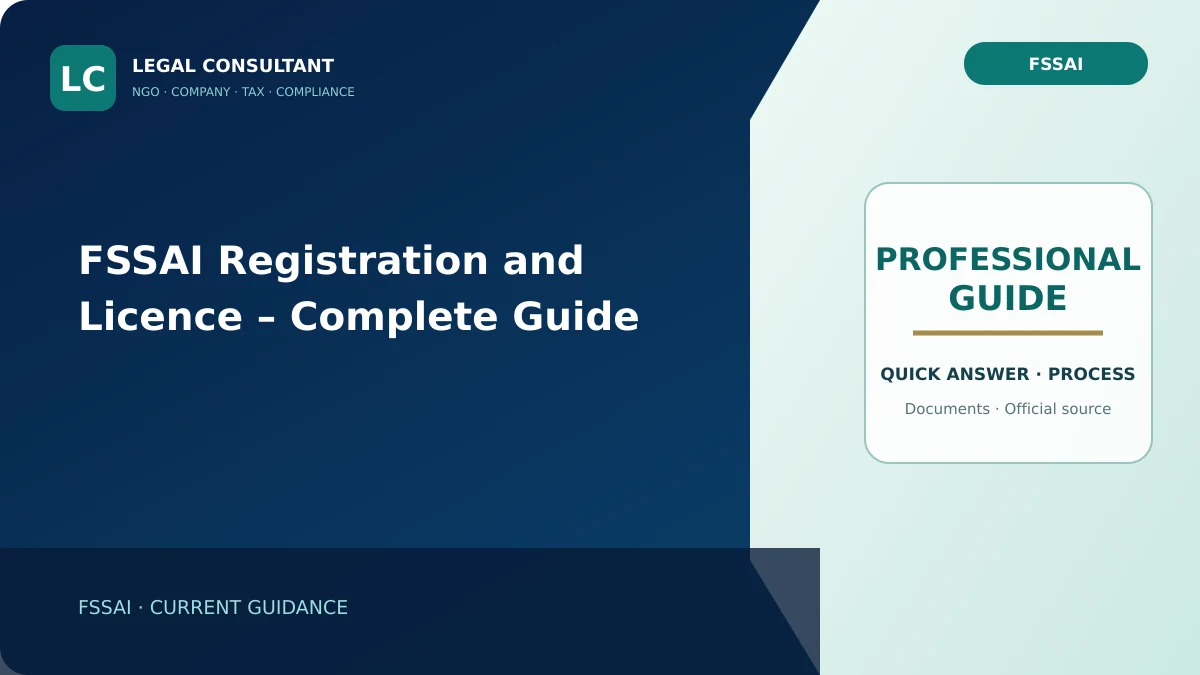 FSSAI Registration and Licence – Complete Guide