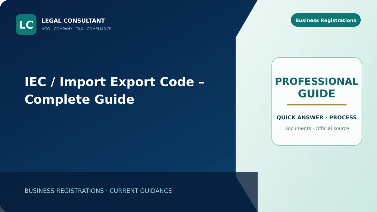 IEC / Import Export Code – Complete Guide