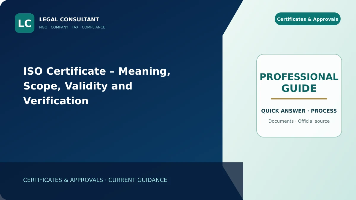 ISO Certificate – Meaning, Scope, Validity and Verification