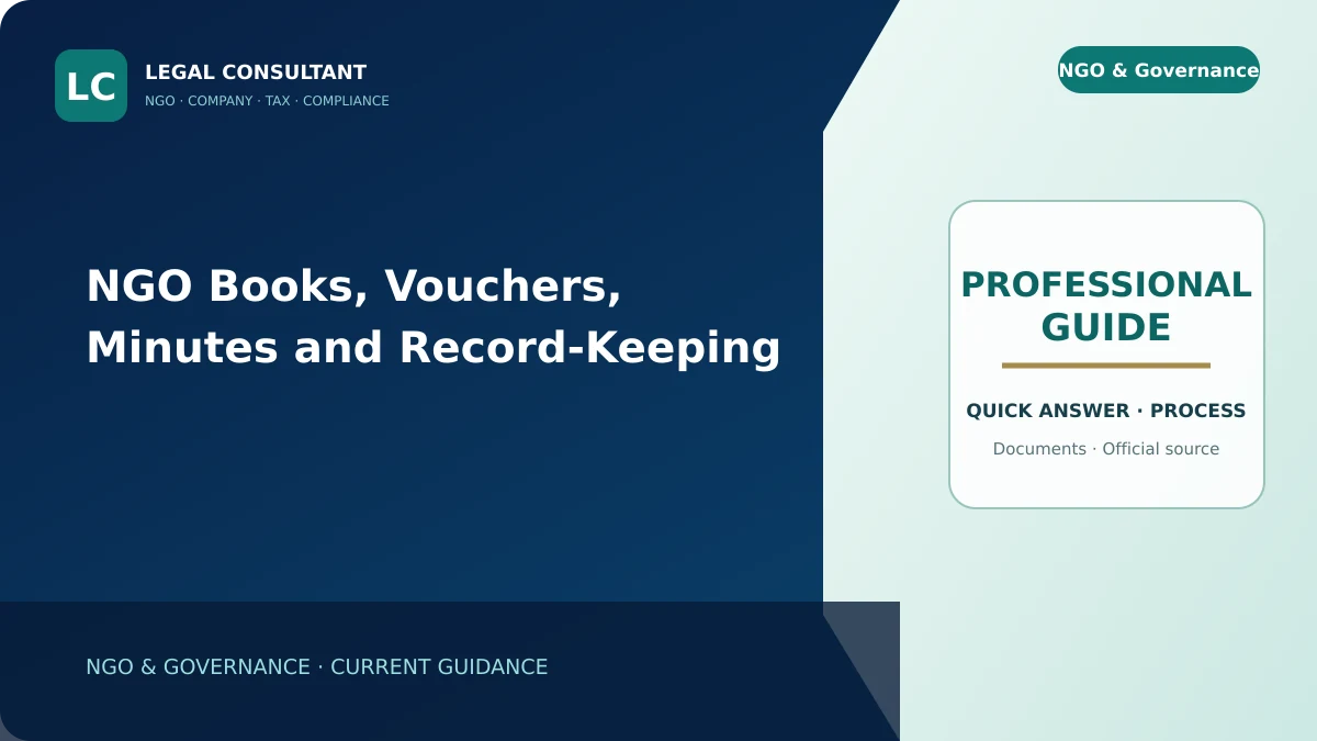 NGO Books, Vouchers, Minutes and Record-Keeping