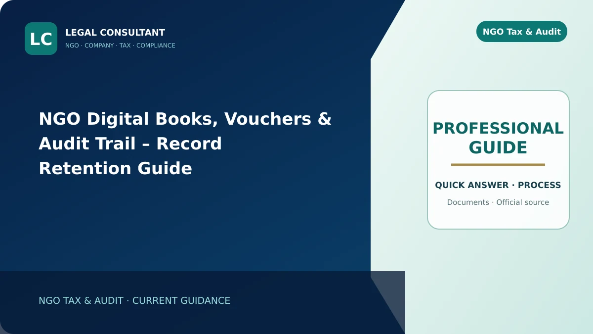NGO Digital Books, Vouchers & Audit Trail – Record Retention Guide
