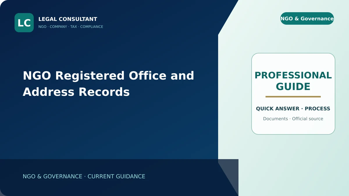 NGO Registered Office and Address Records