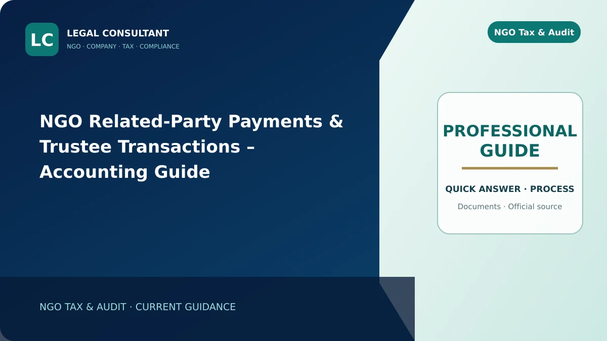 NGO Related-Party Payments & Trustee Transactions – Accounting Guide