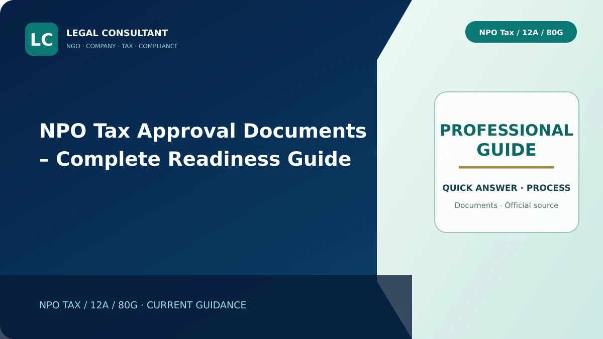 NPO Tax Approval Documents – Complete Readiness Guide