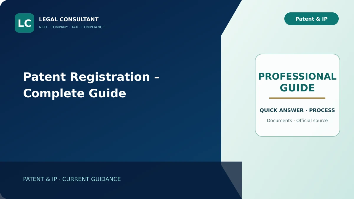 Patent Registration – Complete Guide