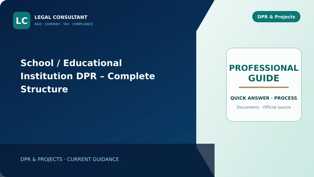 School / Educational Institution DPR – Complete Structure