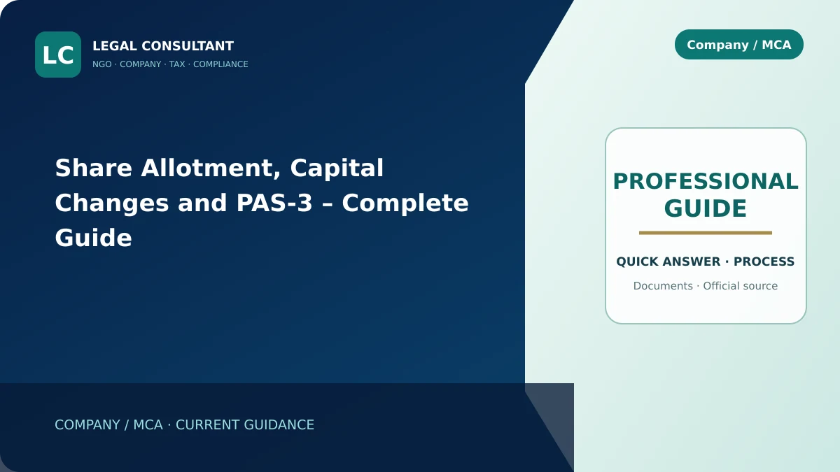 Share Allotment, Capital Changes and PAS-3 – Complete Guide