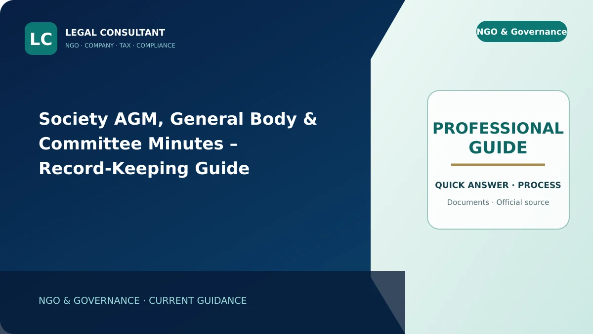 Society AGM, General Body & Committee Minutes – Record-Keeping Guide