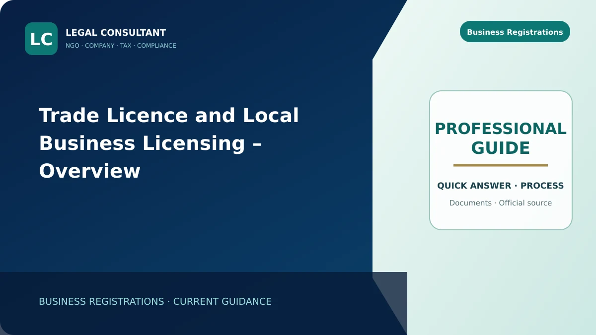 Trade Licence and Local Business Licensing – Overview